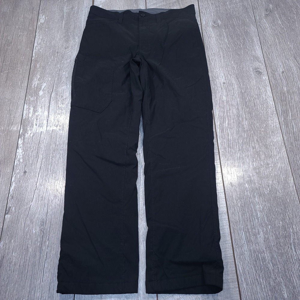 Eddie Bauer Tech Pants Men 32x30 Black Fleece Lined Outdoor Hiking 1489945
